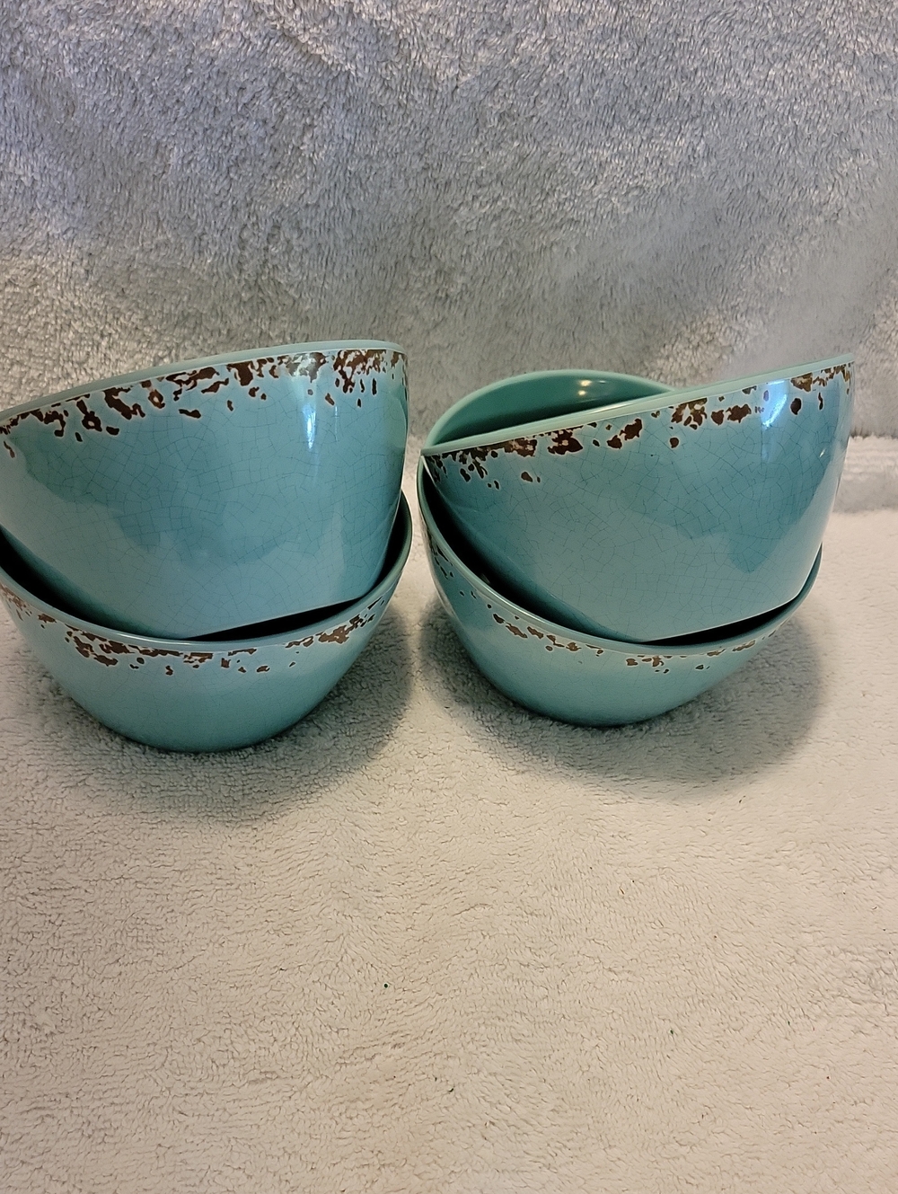 Tommy Bahama Aqua Melamine Dessert Bowls